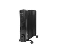 AMOS 11-Fin 2500W Oil Filled Radiator Wi-Fi Smart App Enabled & Remote Control 3 Heat Settings Timer Digital Display, Black