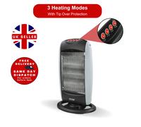 AMOS 1200W Halogen Heater 3 Bars Oscillating, Portable, Free-Standing, Electric