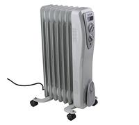 AMOS 1500W Electric Oil Filled Radiator Heater 7-Fin Portable Thermostat Heating Appliance with 3 Heat Settings, Safety Shut Off, and Power Indicator Light