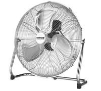 Amos 16" Chrome Heavy Duty Floor Fan 3 Speed High Velocity Air Circulator With Adjustable Tilt Head Metal Frame For Home Office Gy
