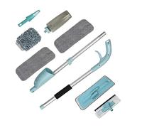 AMOS 2 in 1 Multipurpose Spray Mop and Window Cleaner Squeegee with Water Tank and 3 x Reusable Microfibre Pads for Hardwood Laminate Wood Vinyl Tiles Kitchen Bathroom Floor Cleaning