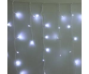 Amos 200 Led Battery Powered Christmas Icicle Lights In White With Memory Function Timer