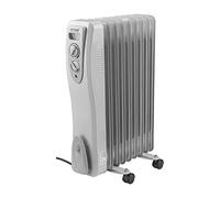 AMOS 2000W Electric Oil Filled Radiator Heater 9-Fin Portable Thermostat Heating Appliance with 3 Heat Settings, Safety Shut Off, and Power Indicator Light