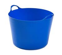 AMOS 26L Flexi Tub Bucket Storage Log Basket Builders Bucket Flexible Lightweight Basket with Handles (26L, Blue)