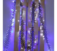 AMOS 300 Super Bright LED Battery Operated 3m Cluster Fairy Lights with Timer for Indoor Outdoor Christmas Tree Garden Decoration (Blue & White)