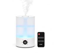 AMOS 3L Air Humidifier for Bedroom & Home, Cool Mist Ultrasonic Humidifier with Digital Display, Touch & Remote Control, 24H Timer, Adjustable Humidity up to 70%, 3 Mist Levels, LED Night Light