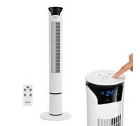 AMOS 40 Inch Tower Fan With Remote Oscillating Customisable 3 Speed Setting And 3 Modes With 7.5 Hour Timer Free Standing Slim Air Cooling Home Office Fan White