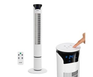 AMOS 40 Inch Tower Fan With Remote Oscillating Customisable 3 Speed Setting And 3 Modes With 7.5 Hour Timer Free Standing Slim Air Cooling Home Office Fan White