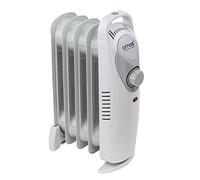 AMOS 650W Electric Oil Filled Radiator Heater 5-Fin Portable Thermostat Heating Appliance with 3 Heat Settings, Safety Shut Off, and Power Indicator Light