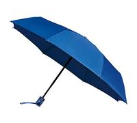 AMOS Automatic Open & Close Compact Windproof Folding Umbrella with Fibreglass Ribs (Blue)