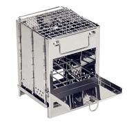 AMOS Camping Wood burning Stove Compact Portable Foldable Outdoor Grill with Carry Case, Large