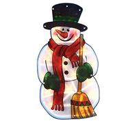 AMOS Christmas Snowman Window Silhouette LED Lights with Metallic Effect Battery Operated Xmas Decoration (25cm x 14cm)