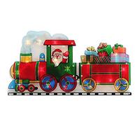 AMOS Christmas Train Window Silhouette LED Lights with Metallic Effect Battery Operated Xmas Decoration (25cm x 14cm)