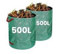 AMOS Eezy 500L Heavy Duty Garden Waste Bag - Extra Large Reusable Garden Sack with Sturdy Handles - Refuse Bag for Grass, Leaves, Plant Waste, Rubbish & Outdoor Debris (2)