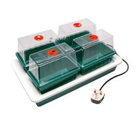 AMOS Eezy Grow 4 Propagator - Electric Heated Seed Starter for Faster Germination & Rooting Indoor Plant Growing Kit with Vented Lids Ideal for Seeds, Herbs & Cuttings