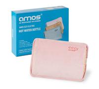 AMOS Eezy Rechargeable Electric Hot Water Bottle Bed Warmer with Hand Heat Pad Glove Pain Relief, Pink