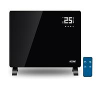 AMOS Electric Glass Panel Heater 1000W Smart WiFi Enabled, Digital Display, Timer & Thermostat Freestanding or Wall Mounted Black