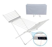 Amos Electric Heated Clothes Airer With Digital Control Display, Thermostat, & Timer Foldable Indoor Drying Rack