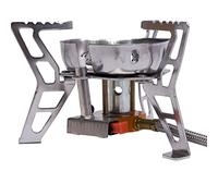 AMOS Foldable Mini Outdoor Camping Gas Stove Burner with Piezo Ignition, Windproof, Adjustable Flame Control, Lightweight & Portable for Backpacking, Hiking, and Travel (Includes Storage Box)