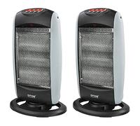 AMOS Halogen Heater 3 Heat Settings 400W To 1200W Oscillating Home Office Radiator 3-Bar with Overheat Protection, 2 Pack