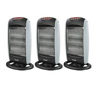 AMOS Halogen Heater 3 Heat Settings 400W To 1200W Oscillating Home Office Radiator 3-Bar with Overheat Protection, 3 Pack