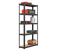 Amos Heavy Duty 5 Tier Steel Adjustable Shelving Shelf Racking Unit Storage Rack 180 X 90 X 40Cm - Black