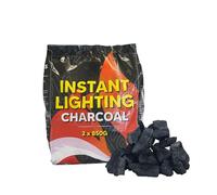 AMOS Instant Light Barbecue Charcoal 2 x 850g BBQ Grill Coal Bags