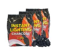 AMOS Instant Light Barbecue Charcoal 6 x 850g BBQ Grill Coal Bags