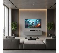 Amos Mann Furniture Clermont Graphite Grey Wall Mounted Floating Wide Large Tv Entertainment Unit