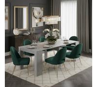 Amos Mann Furniture Grande Concrete Grey Effect Large Extending Dining Table