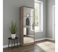 Amos Mann Furniture Hugo 4 Drawer Mirrored And Oak Effect Shoe Storage Cabinet - 11008541