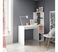 Amos Mann Furniture Klazia Artic White Modern Office Storage Desk With Bookcase Stand - 008318A