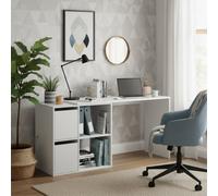 Amos Mann Furniture Morgan White Flexi Corner Desk With Storage - 008311A