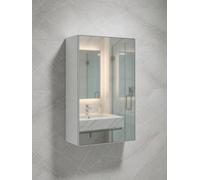 Amos Mann Furniture Russo 400mm White And Mirrored 1 Door Wall Mounted Floating Bathroom Cabinet