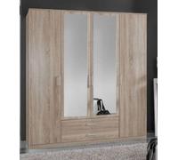 Amos Mann Furniture Venice Oak Effect 4D 2Drw Wardrobe