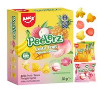 AMOS Peelerz Peelable Gummy Candy, 5 Fruit Flavors Sweets Gift Box 240g