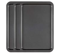 AMOS Premium 3 x Large Oven Tray Carbon Steel Baking Trays Set Non-Stick Oven Sheets Roasting Tins