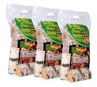 AMOS Premium Real Wood Logs Approx. 3 x 8kg Open Fire Stove Burner Fuel Stoves Wood Burner Pizza Ovens