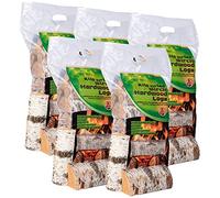 AMOS Premium Real Wood Logs - Approx. 5 x 8kg Hard Wood Fire Stove Fuel for Pizza Ovens
