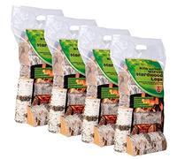 AMOS Premium Real Wood Logs - Approx. 8kg Hard Wood Fire Stove Fuel - Stoves & Pizza Ovens (4 Bags - 32kg)