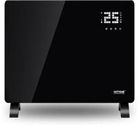 AMOS Electric Glass Panel Heater 1000W Smart WiFi Enabled, Digital Display, Timer & Thermostat Freestanding or Wall Mounted Black