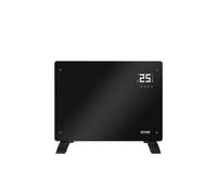 AMOS Electric Glass Panel Heater 1500W Smart WiFi Enabled, Digital Display, Timer & Thermostat Freestanding or Wall Mounted Black