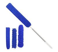 AMOS Telescopic Feather Duster With Washable 5 Piece Kit Extendable Rod Pole Microfiber Cloths Dust Brush, Blue