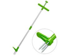 AMOS Weed Puller Tool, Stand-Up Weeder with Long Handle & 3 Claws, Manual Root Remover for Dandelions, Thistles & Lawn Weeds, No Bending or Chemicals, Easy Eject, 100cm Garden Grabber Tool