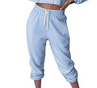 AMOS Women Cuffed Joggers Sweatpants Casual Tracksuit Bottoms (Blue, 12)