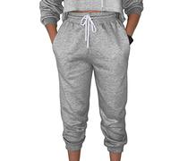 AMOS Women Cuffed Joggers Sweatpants Casual Tracksuit Bottoms (Grey, 10)