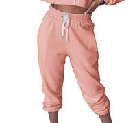 AMOS Women Cuffed Joggers Sweatpants Casual Tracksuit Bottoms (Pink, 14)