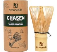 amOseeds Bamboo Matcha Whisk | Chasen 120 Stems, Handmade | Traditional Matcha Tea Accessory | Premium Quality