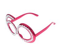 Amosfun 1 Pair Birthday Rhinestone Glasses Creative Eyewear for Parties Fun Photo Booth Props Comfortable Design for Adults Unique Party Supplies for Celebrations
