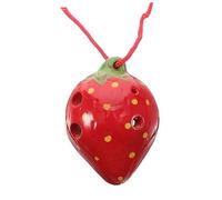 Amosfun 1 Set 6-Hole Strawberry Ocarina Children's Practice Wind Instrument Bright Red Sturdy Craftsmanship Random Color
